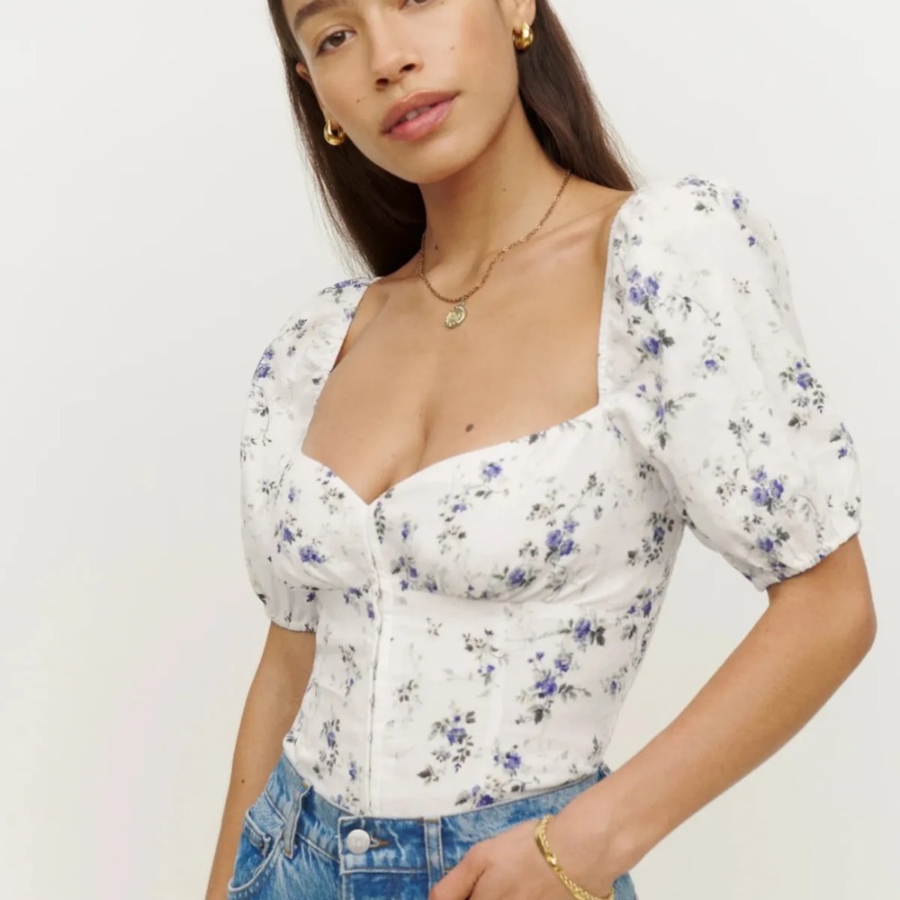 Reformation Rome Linen Top Size 0